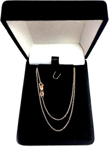 Jewelry Affairs 14k Rose Gold Cable Link Chain Necklace, 0.8mm in Saudi Arabia