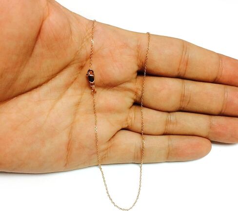 Jewelry Affairs 14k Rose Gold Cable Link Chain Necklace, 0.8mm in Saudi Arabia