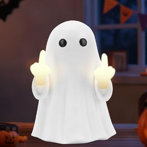 2025 Halloween Figurine Ghost, Ghosts Middles Fingers Figurine，Spooky Cute Halloween Decor，Haunted Porch & Indoor Home Statue，Coffee Table Centerpieces Shelf Mantel Display in Saudi Arabia