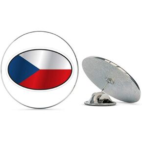 Czech Republic Flag Oval Metal 0.75" Lapel Hat Pin Tie Tack Pinback in Saudi Arabia