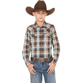 Cody James Boys' Bull Dobby Long Sleeve Snap Western Shirt - Cbsp23w61 in Saudi Arabia