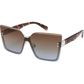 SOJOS Trendy Square Oversized Sunglasses Womens Big Rimless UV400 Ladies Shades SJ1160 in Saudi Arabia