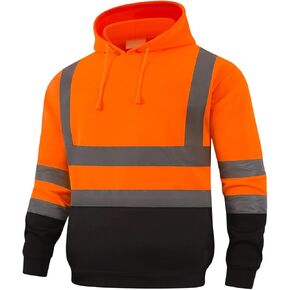 HYCOPROT High Visibility Sweatshirt ANSI Class 3 Reflective Safety Hoodie Hi Vis Hooded Pullover with Black Bottom… in Saudi Arabia