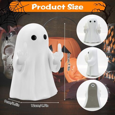 2025 Halloween Figurine Ghost, Ghosts Middles Fingers Figurine，Spooky Cute Halloween Decor，Haunted Porch & Indoor Home Statue，Coffee Table Centerpieces Shelf Mantel Display in Saudi Arabia