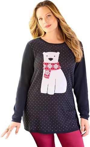 Catherines Women's Plus Size Cozy Critter Sweater in Saudi Arabia