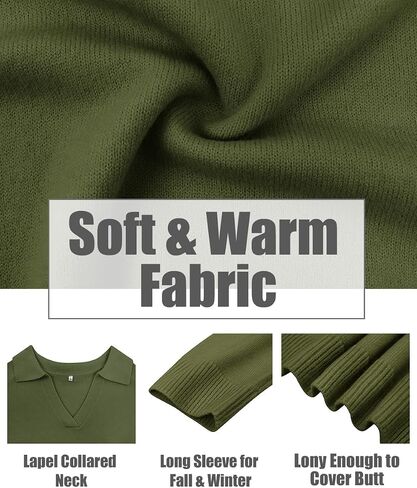 CARCOS Plus Size Sweaters for Women Long Sleeve Pullover Sweaters Lapel Collared Vneck Knit Jumper Tops Fall Winter XL-5XL in Saudi Arabia