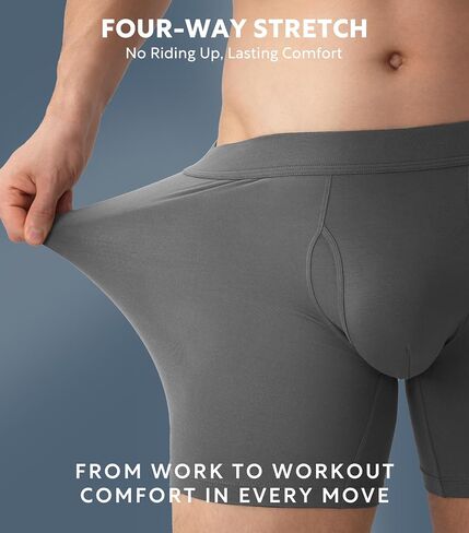 DAVID ARCHY Men's Underwear Boxer Briefs, Soft Breathable Cool Underwear with Comfortable Covered Elastic Waistband for Men in Saudi Arabia