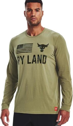 Under Armour Men's Project Rock Veterans Day by Land Long Sleeve T-Shirt L Green in Saudi Arabia