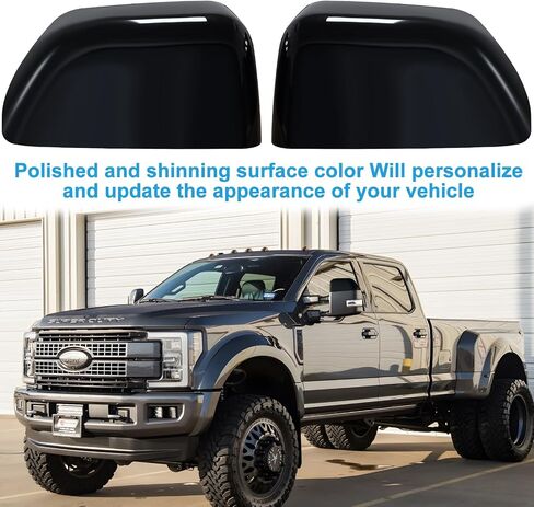 YIXIN قطعتان من أغطية المرايا الجانبية البديلة المباشرة من الكروم لسيارة 2017-2024 Ford F250 F350 F450، ملحقات شاحنة السحب فائقة التحمل (أبيض) in Saudi Arabia