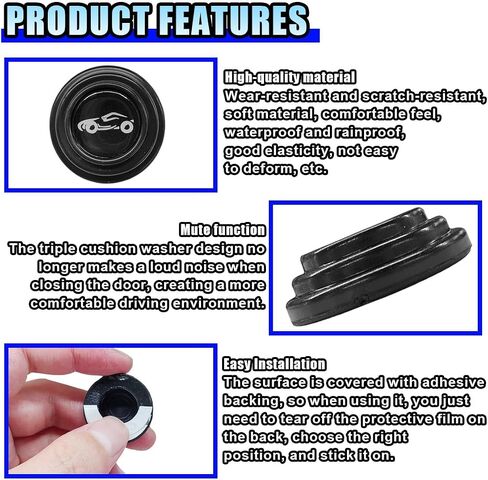 30PCS Car Door Shock Absorber Gasket, Door Side Anti-Collision Buffer Sound Cushion Car Slam Stopper Bumper Protector Sticker, Self Adhesive Shock Absorbing Crash Pad for Most Cars (Fluorescent White) in Saudi Arabia