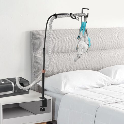 CPAP Hose Holder for Bedside – All-Metal CPAP Hose Hanger with Aluminum Hook, Easy Clip-On CPAP Stand for Travel – No Wall Damage, Fits ResMed, Philips, AirSense Tubing in Saudi Arabia