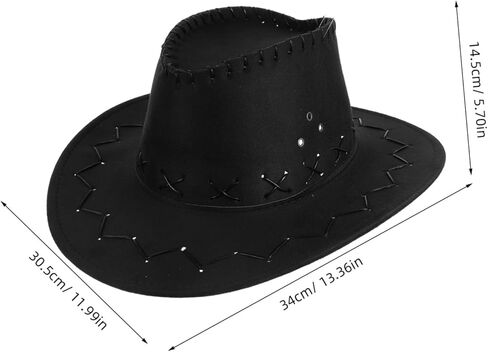 Boys and Girls Cowboy Hat Boys Girls Western Hat Western Costume Accessory Black in Kuwait