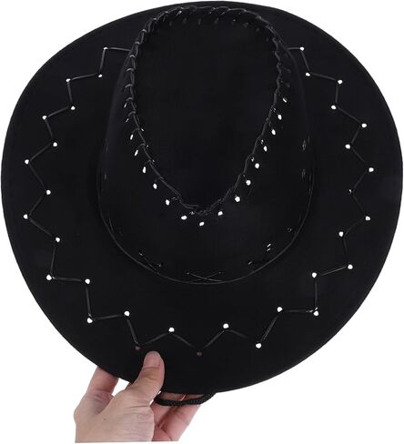 Boys and Girls Cowboy Hat Boys Girls Western Hat Western Costume Accessory Black in Kuwait