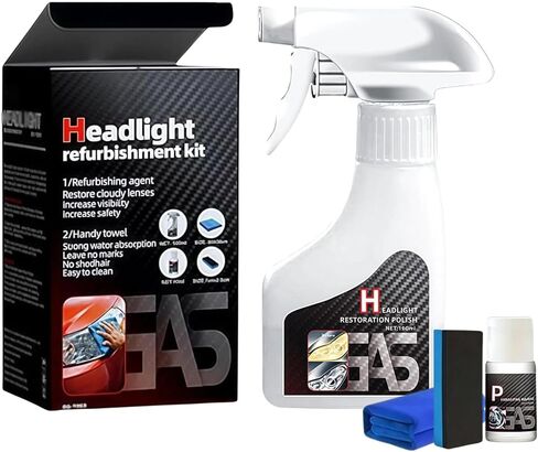 Automotive Headlamp Cleanr, 2025 New Automotive Headlamp Restoration Fluid Oxidized Kit, Multifunctional Car Polishing Cleanr for All Vehicle Types in Saudi Arabia