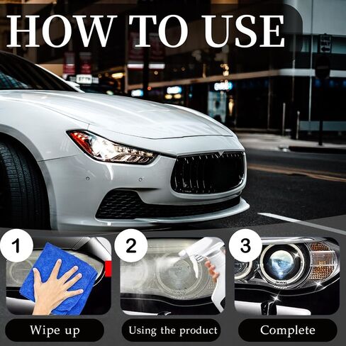 Automotive Headlamp Cleanr, 2025 New Automotive Headlamp Restoration Fluid Oxidized Kit, Multifunctional Car Polishing Cleanr for All Vehicle Types in Saudi Arabia