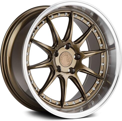 عجلة Aodhan DS-07 المخصصة - 19 × 11، 22 إزاحة، نمط مسمار 5 × 114.3، محور 73.1 مم - برونزي مع حافة شفاه مُصنعة آليًا in Kuwait
