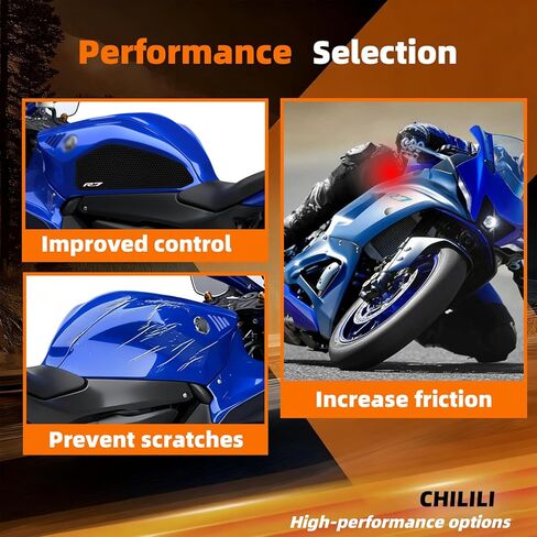 وسادة خزان لملحقات YAMAHA YZF R7/YZF-R7 2021-2025، مقابض خزان ذات نسيج مضاد للانزلاق تزيد من وسادة الجر الاحتكاكية واقي خزان الوقود in Kuwait