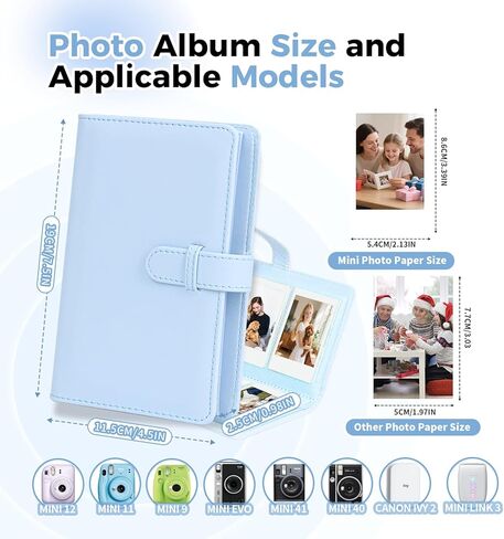 ألبوم صغير يحتوي على 108 جيوب متوافق مع فيلم Fujifilm Instax Mini، مناسب لـ Instax Mini 12/11/40/Evo/41/Link 3/Liplay، كتاب ألبوم صور 2x3 بوصة لكاميرا Polaroid Snap لكاميرا Canon Ivy 2 (أرجواني أرجواني) in Saudi Arabia