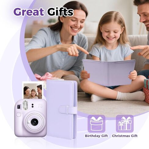 108 Pockets Mini Album Compatible with Fujifilm Instax Mini film, Suitable for Instax Mini 12/11/40/Evo/41/Link 3/Liplay, 2x3 in Photo Album Book for Polaroid Snap for Canon Ivy 2 (Lilac Purple) in Saudi Arabia