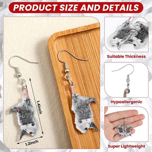Sureio 8 Pairs Hillbilly Bash Earrings Funny Possum Acrylic Dangling Jewelry Tacky Trailer Park Party Trash Bash Attire Halloween Country Costume in Saudi Arabia