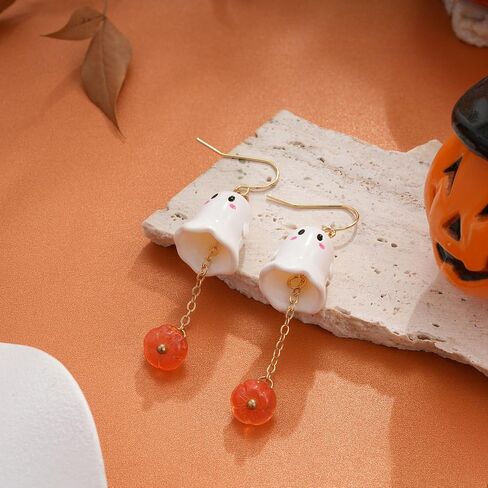 SLOONG الهالوين أقراط للنساء تتدلى، الخفافيش شبح الساحرة اليقطين طقم أقراط BOO الجمجمة مربط القرط هالوين مجوهرات اكسسوارات in Kuwait