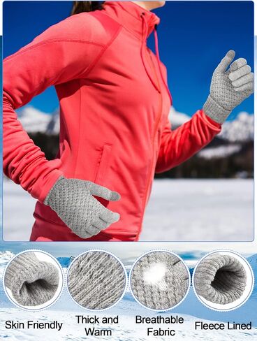 JaGely 12 Pcs Winter Hat Scarf Gloves Set Winter Slouchy Skull Cap Knit Hats Touch Screen Gloves Neck Warmer for men in Saudi Arabia