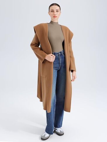 REORIA Women's Long Sleeve Bodysuits Mock Turtleneck Slim Tight Double Lined Basic Layering Body Suits Tops Fall Winter Outfits 2024(Light Coffee Small) in Kuwait