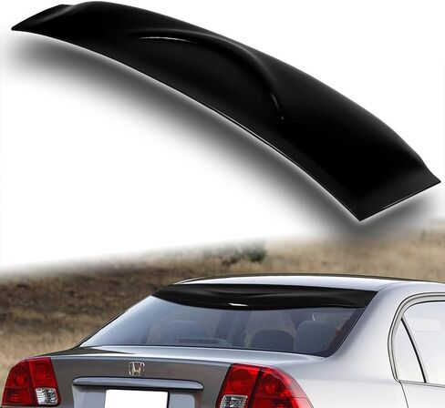 W-POWER, Rear Window Roof Spoiler Compatible with 2001-2005 Honda Civic 4DR/Sedan, ABS Rear Window Roof Visor Spoiler Wing, Lightweight Window Duck Lid, Black, 2002 2003 2004 in Saudi Arabia