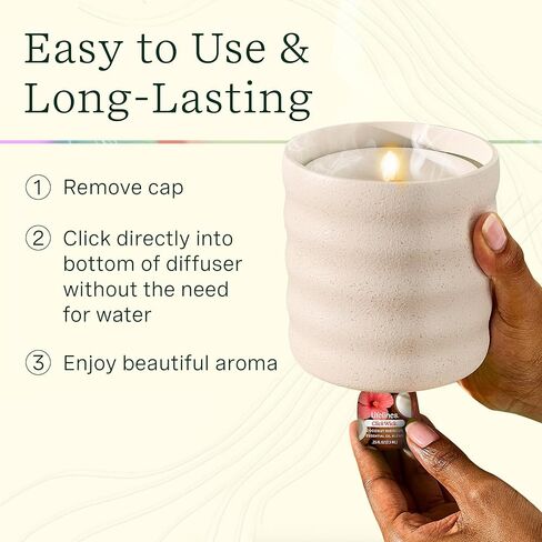 Lifelines Flameless Candle Diffuser - Featuring Mist & Beautiful Aromas - Blow Out Flickering Flame - Safe Flameless Candle - Flameless Aromatherapy Candle - Frosted Charcoal in Kuwait