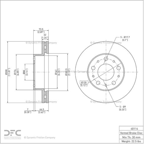 Dynamic Friction Company Brake Rotor For 2014-2024 Ram ProMaster 1500, ProMaster 2500, ProMaster 3500| Front Blank Disc Brake Rotor| Brakes and Rotors in Saudi Arabia