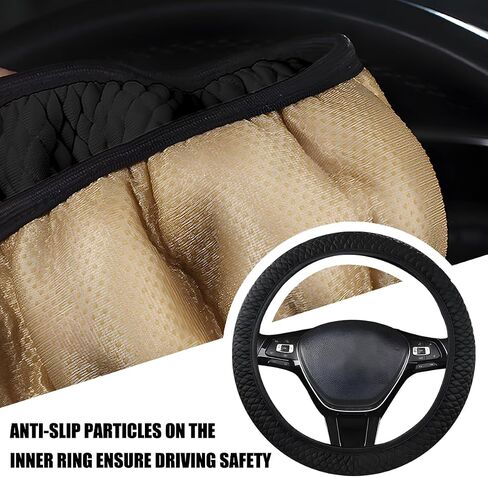 BESULEN Elastic Stretch Car Steering Wheel Cover, 15 Inch Anti Slip Breathable Ice Silk Auto Steering Wheel Wrap Guard, Comfortable Vehicle Interior Accessories, Universal for SUV RV Truck in Saudi Arabia