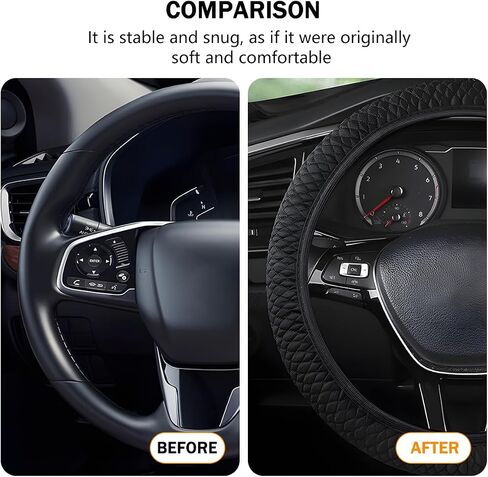 BESULEN Elastic Stretch Car Steering Wheel Cover, 15 Inch Anti Slip Breathable Ice Silk Auto Steering Wheel Wrap Guard, Comfortable Vehicle Interior Accessories, Universal for SUV RV Truck in Saudi Arabia