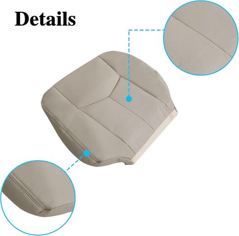Driver and Passenger Side Bottom Replacement Leather Seat Covers Tan #152 Compatible with Cadillac Escalade 2003 2004 2005 2006 in Saudi Arabia