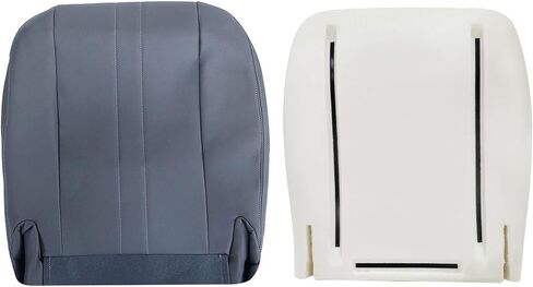 غطاء مقعد من القماش FZJDSD بيوتر رمادي للسائق أو الجانب السفلي من القماش ووسادة إسفنجية للمقعد متوافقة مع Chevy Express GMC Savana Work Van 1500 2500 3500 2003-2014 in Kuwait