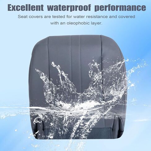 غطاء مقعد من القماش FZJDSD بيوتر رمادي للسائق أو الجانب السفلي من القماش ووسادة إسفنجية للمقعد متوافقة مع Chevy Express GMC Savana Work Van 1500 2500 3500 2003-2014 in Kuwait