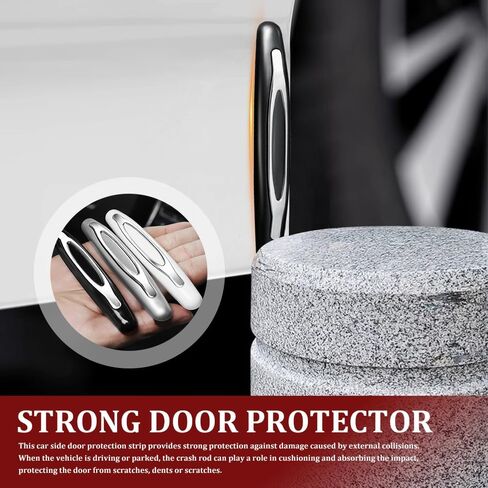 4PCS Car Door Edge Guards, Car Metal Bumper for Doors, Anti-Collision Auto Scratch Protector, Auto Exterior Accessories Self Adhesive Bumper Edge Trim Guard Protector for Most Vehicles (White) in Saudi Arabia