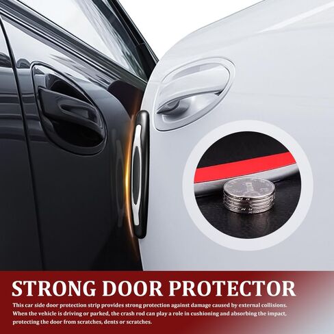 4PCS Car Door Edge Guards, Car Metal Bumper for Doors, Anti-Collision Auto Scratch Protector, Auto Exterior Accessories Self Adhesive Bumper Edge Trim Guard Protector for Most Vehicles (White) in Saudi Arabia