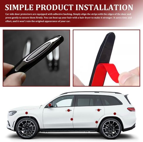 4PCS Car Door Edge Guards, Car Metal Bumper for Doors, Anti-Collision Auto Scratch Protector, Auto Exterior Accessories Self Adhesive Bumper Edge Trim Guard Protector for Most Vehicles (White) in Saudi Arabia