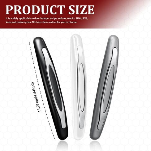 4PCS Car Door Edge Guards, Car Metal Bumper for Doors, Anti-Collision Auto Scratch Protector, Auto Exterior Accessories Self Adhesive Bumper Edge Trim Guard Protector for Most Vehicles (White) in Saudi Arabia