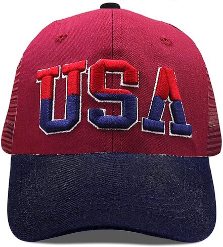 American Flag Patriotic Baseball Cap | Embroidered USA Flag 100% Cotton Adjustable Hat for Men & Women in Kuwait