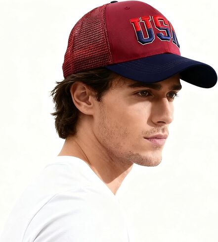 American Flag Patriotic Baseball Cap | Embroidered USA Flag 100% Cotton Adjustable Hat for Men & Women in Kuwait