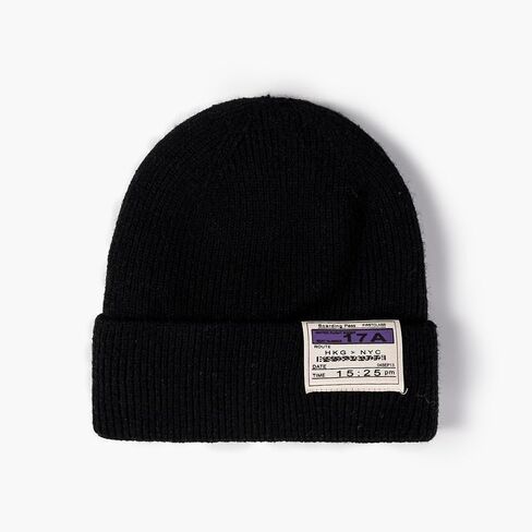 Classic Knit Beanie Hat with Fashion Label - Warm Winter Cap for Men and Women - Multiple Colors Available in Saudi Arabia