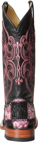 Mens Bronco Pirarucu Print Embroidered Square Toe Casual Boots Mid Calf - Brown in Kuwait