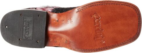 Mens Bronco Pirarucu Print Embroidered Square Toe Casual Boots Mid Calf - Brown in Kuwait