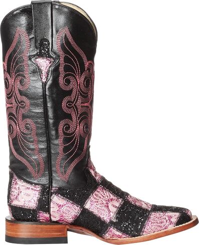 Mens Bronco Pirarucu Print Embroidered Square Toe Casual Boots Mid Calf - Brown in Kuwait