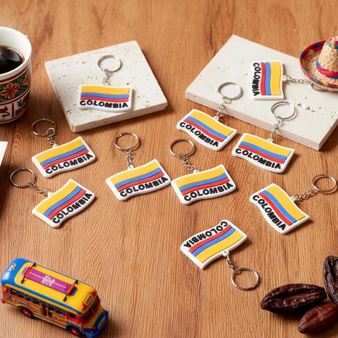 Kathfly 60 Pcs Colombia Flag Silicone Keychain Key Ring with Key Ring Clips Colombia Souvenir for Men Women National Football Soccer Team Accessories History Party Favor Fan Car Pendant Charm in Saudi Arabia