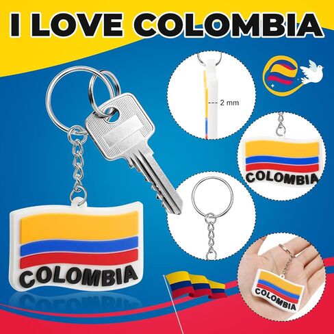 Kathfly 60 Pcs Colombia Flag Silicone Keychain Key Ring with Key Ring Clips Colombia Souvenir for Men Women National Football Soccer Team Accessories History Party Favor Fan Car Pendant Charm in Saudi Arabia