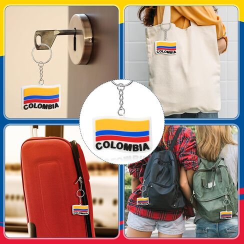 Kathfly 60 Pcs Colombia Flag Silicone Keychain Key Ring with Key Ring Clips Colombia Souvenir for Men Women National Football Soccer Team Accessories History Party Favor Fan Car Pendant Charm in Saudi Arabia