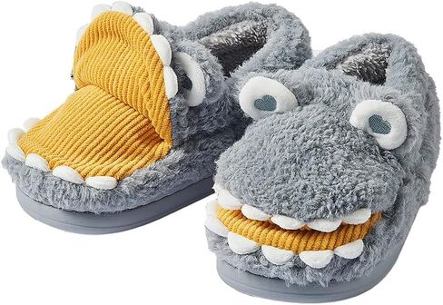 Dinosaur Plush House Slippers for Woman Men Soft Sandals Indoor & Outdoor Non-slip Home Thick Bottom Winter Slipper in Kuwait