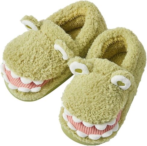 Dinosaur Plush House Slippers for Woman Men Soft Sandals Indoor & Outdoor Non-slip Home Thick Bottom Winter Slipper in Kuwait